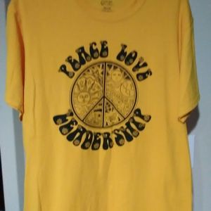 Peace  Love  Leadership yellow shirt large